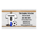 Personalisierter weißer und schwarzer Fußballfußba Visitenkartenvorlage
