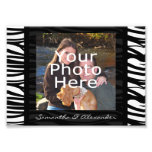 Personalisierter Zebra Stripes schwarze Foto-Grenz