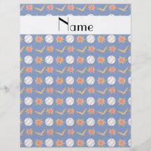 Personalisiertes blaues Baseballnamensmuster Individuelle Flyer
