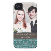 Personalisiertes Damast-Braut u. Bräutigam iPhone  iPhone 4 Case-Mate Hüllen