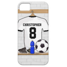 Personalisiertes Fußballtrikot Schwarz-weiß iPhone 5 Hülle