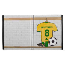 Personalisiertes gelbes Grün Fußball Jersey