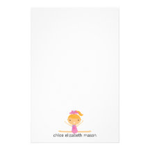 Personalisiertes Girly Mädchen-Gymnastik-Briefpapi Individuelles Druckpapier