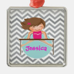 Personalisiertes Gymnastik MÄDCHEN hält Verzierung Weihnachtsornament