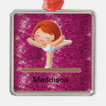 Personalisiertes Gymnastik-Verzierungs-Schein-Rosa Weihnachtsornament