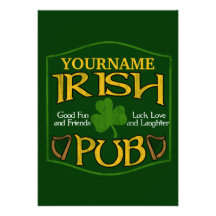 Personalisiertes irisches Pub-Zeichen Personalisierte Einladung