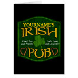 Personalisiertes irisches Pub-Zeichen Grußkarte