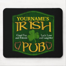 Personalisiertes irisches Pub-Zeichen Mousepad