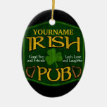 Personalisiertes irisches Pub-Zeichen Weihnachtsbaum Ornamente
