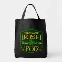 Personalisiertes irisches Pub-Zeichen Taschen