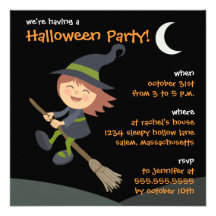 Personalisiertes kleines Hexe-Halloween-Party lädt Individuelle Ankündigung