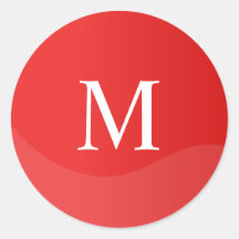 Personalisiertes Monogramm-roter Wellen-Aufkleber