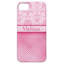 Personalisiertes Motiv in Pink mit Bling-Effekt iPhone 5 Hülle