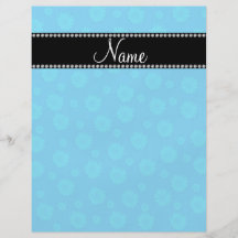 Personalisiertes NamensBlumenmuster des blauen Gän Flyerdesign