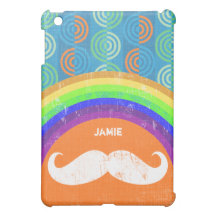 Personalisiertes Regenbogen-Schnurrbart iPad Mini