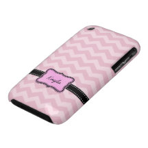 Personalisiertes rosa Girly Zickzack Muster iPhone 3 Case-Mate Hülle