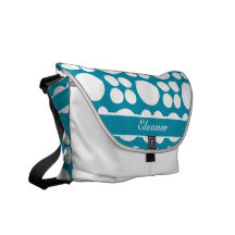 Personalisiertes weißes Punkt-Muster auf Bondi Bla Kuriertasche