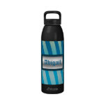 Personalizable blaue Zebra-Streifen Wasserflaschen