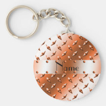 Personalize nannte orange Diamanten Stahlplatte Schlüsselbänder