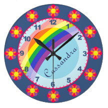 Personalized BlueJean Flower Power Clock w/Numbers