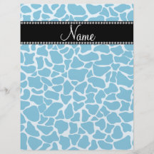 Personalized name sky blue giraffe pattern personalized flyer