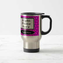 Personalized Photo Coffee Travel Mugs Pink Mosaic
