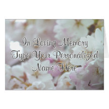 Personalized White Blossom Card Memorial Card