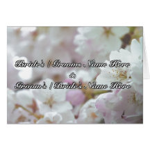 Personalized White Blossom Card Wedding Card