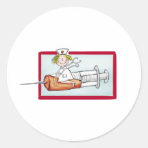 Personifizieren Sie mit Namen - die Superkrankensc Runde Sticker