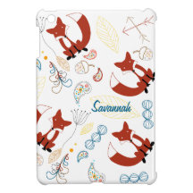 Personifizieren Sie modernes Fox-Waldmuster iPad Mini Etui