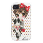 Personifizieren Sie - niedliches Mädchen mit Katze Vibe iPhone 4 Case