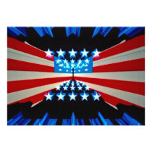 Perspektive US-Flaggenkarten Einladungskarten