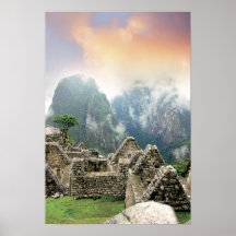 Peru, Machu Picchu, die alte verlorene Stadt von Poster