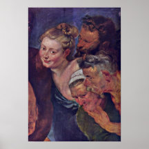 Peter Paul Rubens - das betrunkene Silenus Detail Plakat