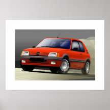 Peugeot 205 GTI Plakatdruck