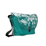 Pfau-aquamarine/weiße Strudel-Schulter-Bote-Tasche Kurier Taschen