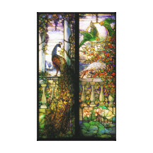Pfau-beflecktes Glas-ausgedehnter Leinwand-Druck Leinwand Drucke