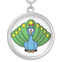 Pfau-Cartoon-Halskette