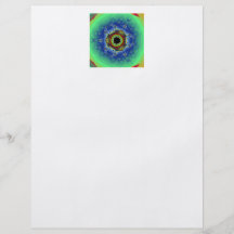 Pfau-Fraktalmandala-blaues Grün Personalisierte Flyer