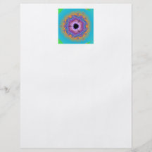 Pfau-Fraktalmandala-Türkis Flyerdruck