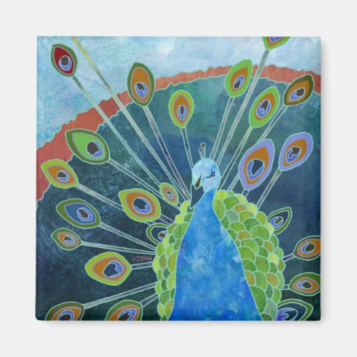 Pfau-Magnet Kühlschrankmagnete