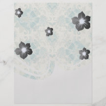 Pfau und eleganter aquamariner Sahnedamast Flyerdesign