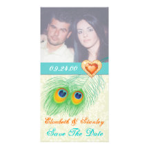 Pfaufeder-Juwelherz, das Save the Date wedding ist Photo Karte