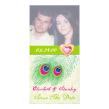 Pfaufeder-Juwelherz, das Save the Date wedding ist Individuelle Foto Karte