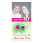 Pfaufeder-Juwelherz, das Save the Date wedding ist Personalisierte Foto Karte