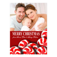 Pfefferminz-Süßigkeits-frohe Weihnacht-Familien-Fo Individuelle Ankündigung