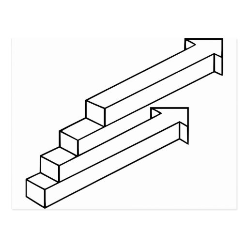 Pfeil-oder Treppen-optische Täuschung Postkarte | Zazzle