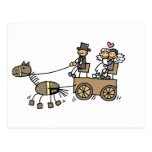 Pferd gezeichneter Wagen für Hochzeiten Postkarte