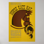 Pferd isst Hut-Vintages Theater-Plakat