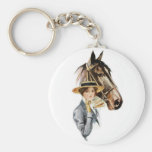 Pferd und Dame Keychain Schlüsselanhänger